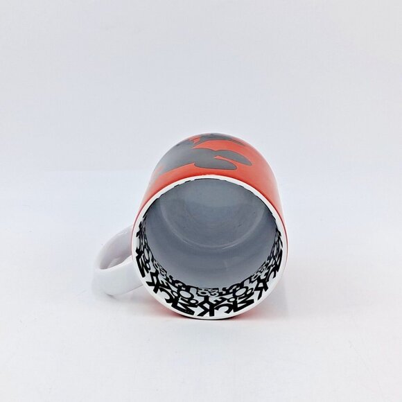 Disney Mickey Mouse Silhouette Mug Red Black Text Print Coffee Cup Minimalist - Picture 5 of 6